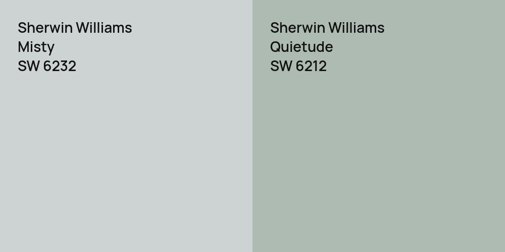 Sherwin Williams Misty vs. Sherwin Williams Quietude