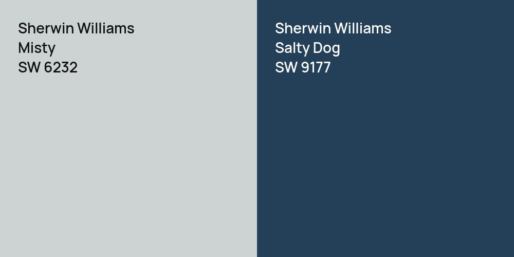 Sherwin Williams Misty vs. Sherwin Williams Salty Dog