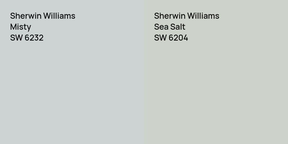 Sherwin Williams Misty vs. Sherwin Williams Sea Salt