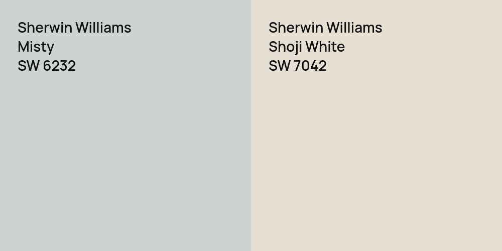 Sherwin Williams Misty vs. Sherwin Williams Shoji White