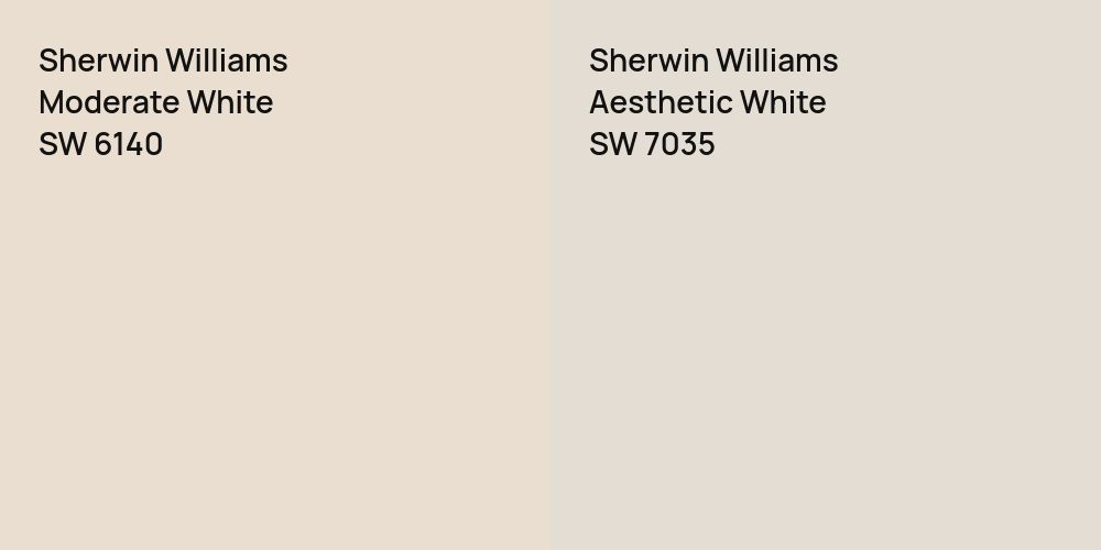 Sherwin Williams Moderate White vs. Sherwin Williams Aesthetic White