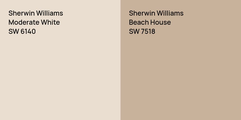 Sherwin Williams Moderate White vs. Sherwin Williams Beach House