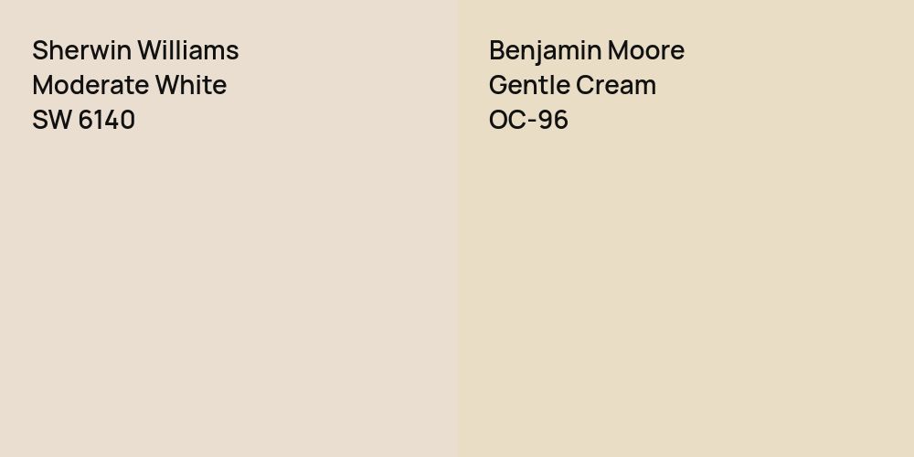 Sherwin Williams Moderate White vs. Benjamin Moore Gentle Cream