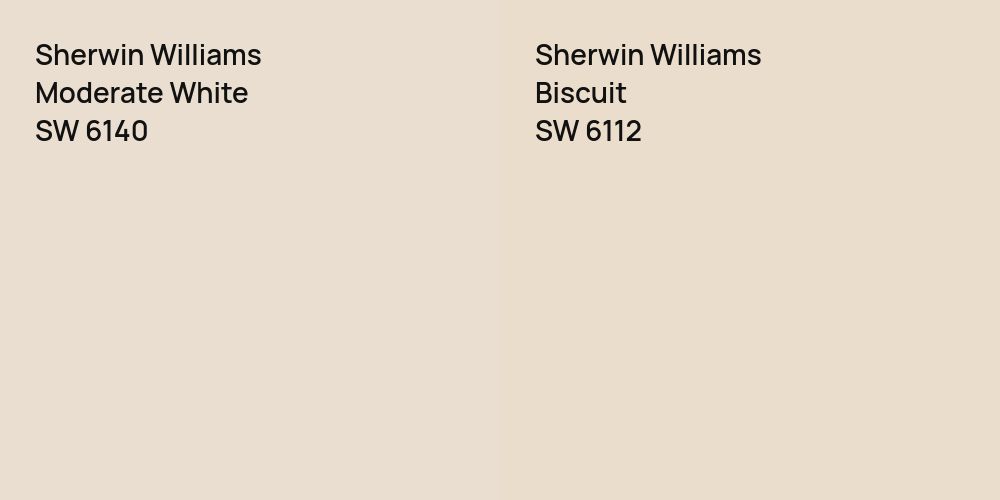 Sherwin Williams Moderate White vs. Sherwin Williams Biscuit