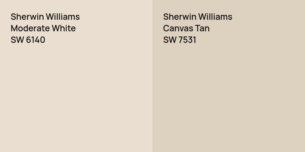 Sherwin Williams Moderate White vs. Sherwin Williams Canvas Tan