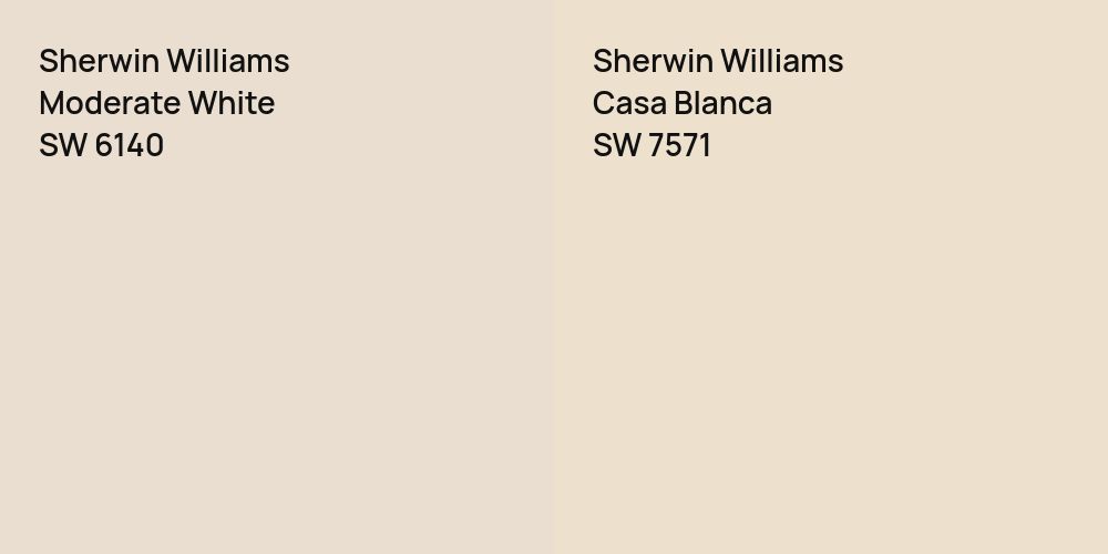 Sherwin Williams Moderate White vs. Sherwin Williams Casa Blanca