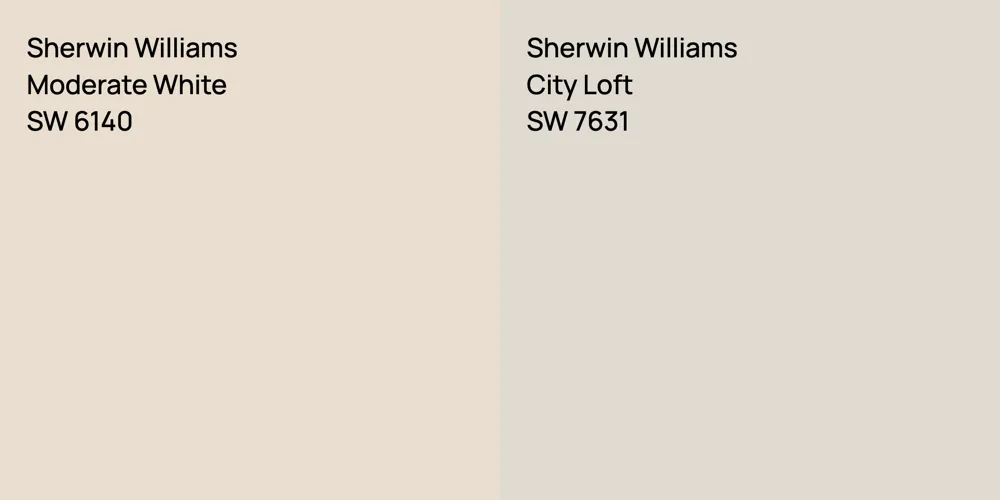 Sherwin Williams Moderate White vs. Sherwin Williams City Loft