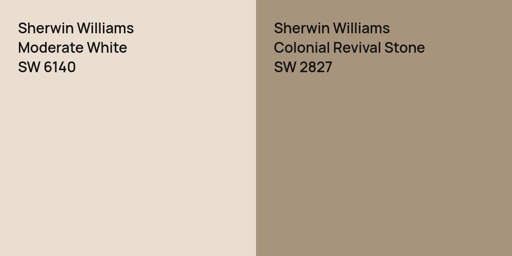 Sherwin Williams Moderate White vs. Sherwin Williams Colonial Revival Stone