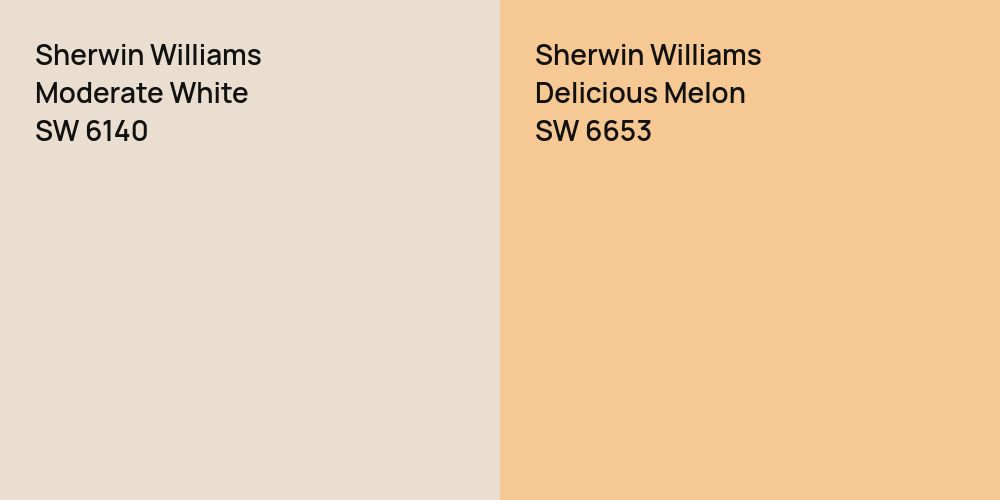 Sherwin Williams Moderate White vs. Sherwin Williams Delicious Melon