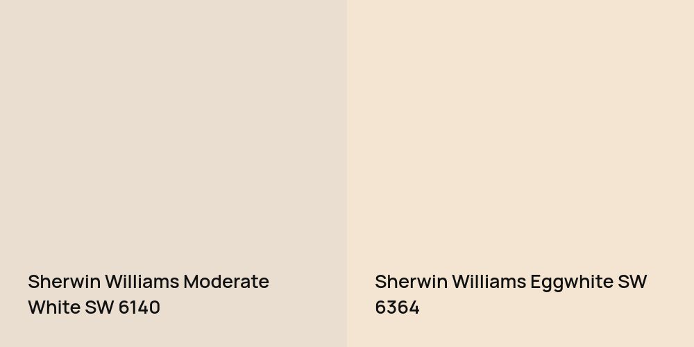 Sherwin Williams Moderate White vs. Sherwin Williams Eggwhite