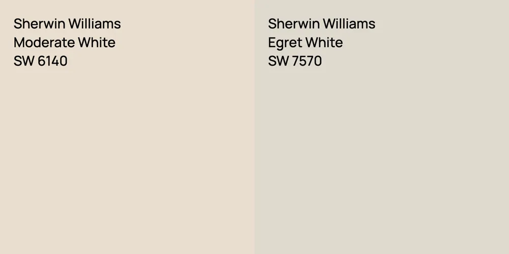 Sherwin Williams Moderate White vs. Sherwin Williams Egret White