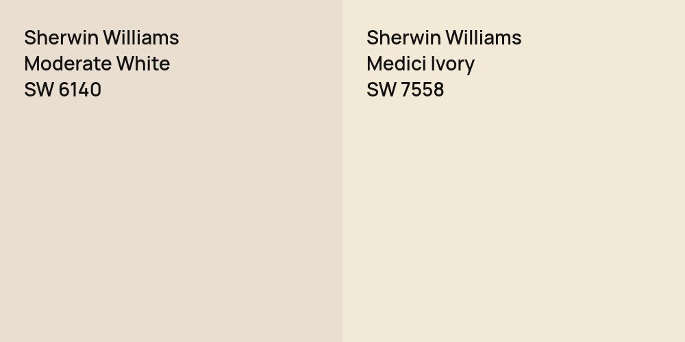 Sherwin Williams Moderate White vs. Sherwin Williams Medici Ivory