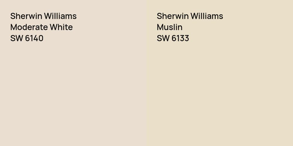 Sherwin Williams Moderate White vs. Sherwin Williams Muslin