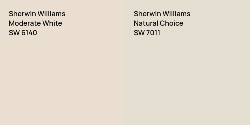 Sherwin Williams Moderate White vs. Sherwin Williams Natural Choice