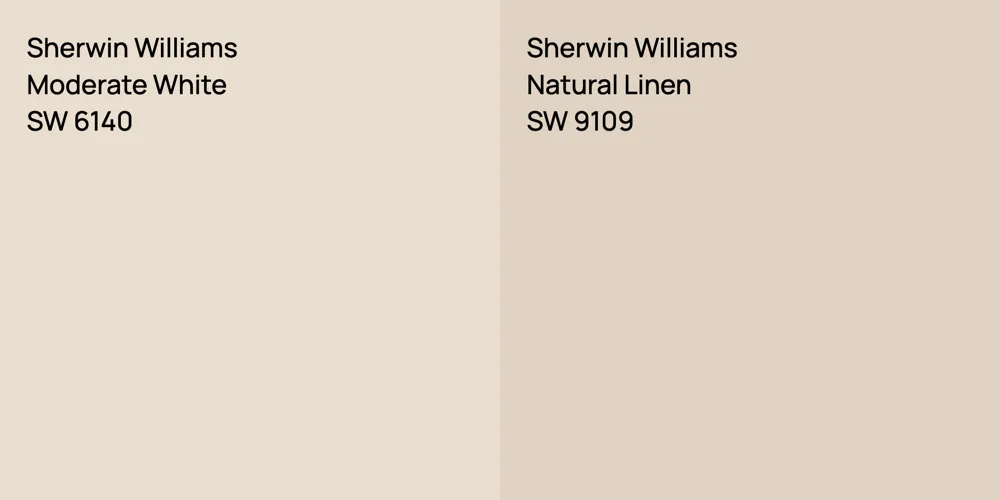 Sherwin Williams Moderate White vs. Sherwin Williams Natural Linen