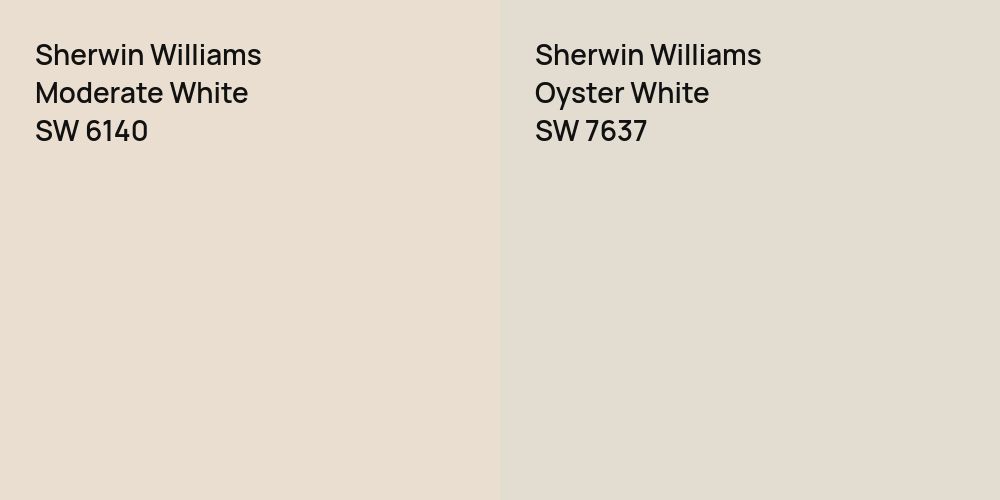 Sherwin Williams Moderate White vs. Sherwin Williams Oyster White