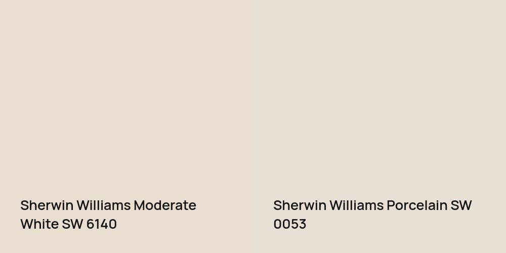 Sherwin Williams Moderate White vs. Sherwin Williams Porcelain