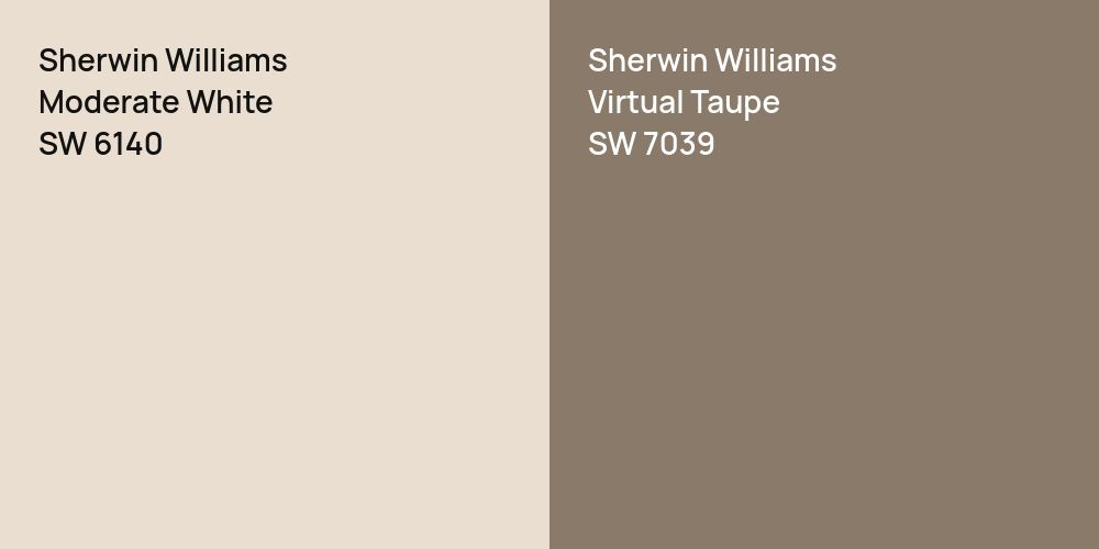 Sherwin Williams Moderate White vs. Sherwin Williams Virtual Taupe