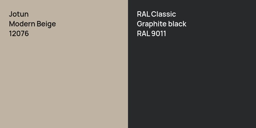 Jotun Modern Beige vs. RAL Classic  Graphite black