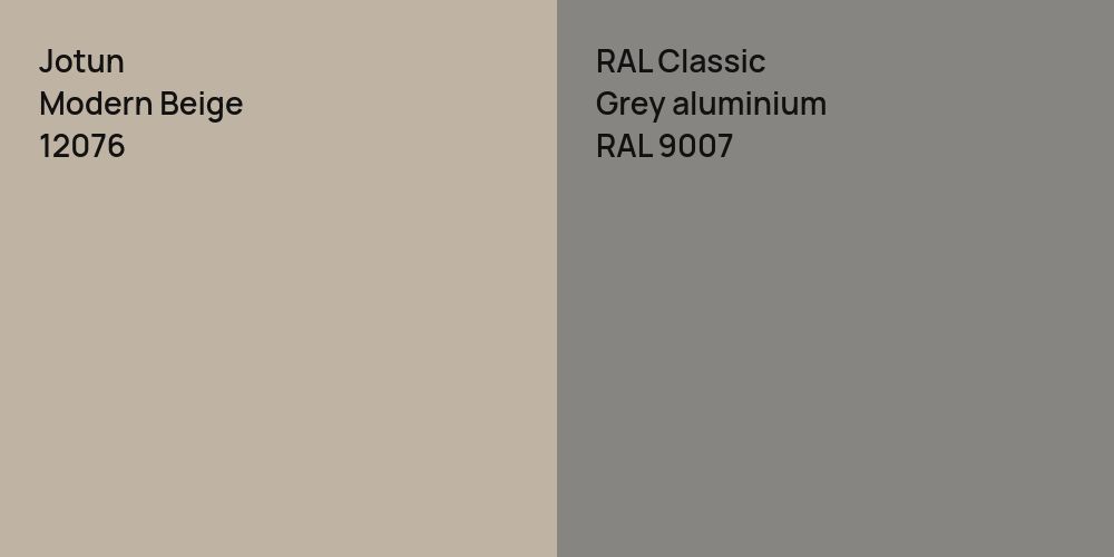 Jotun Modern Beige vs. RAL Classic Grey aluminium