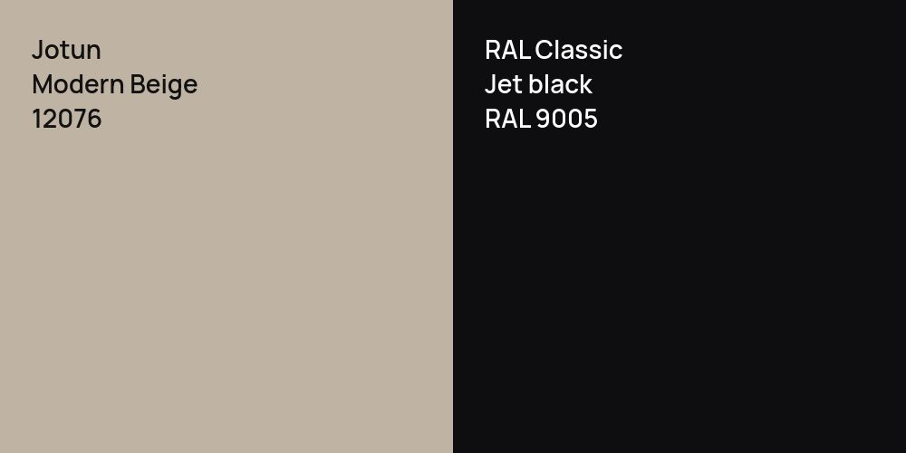 Jotun Modern Beige vs. RAL Classic  Jet black