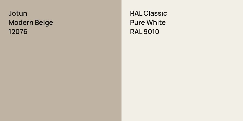 Jotun Modern Beige vs. RAL Classic Pure White