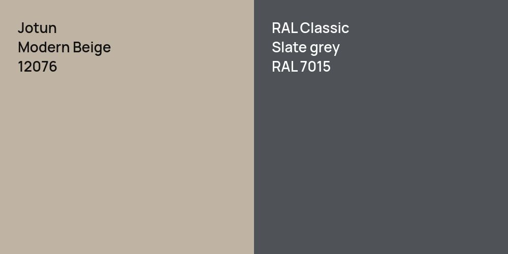 Jotun Modern Beige vs. RAL Classic  Slate grey