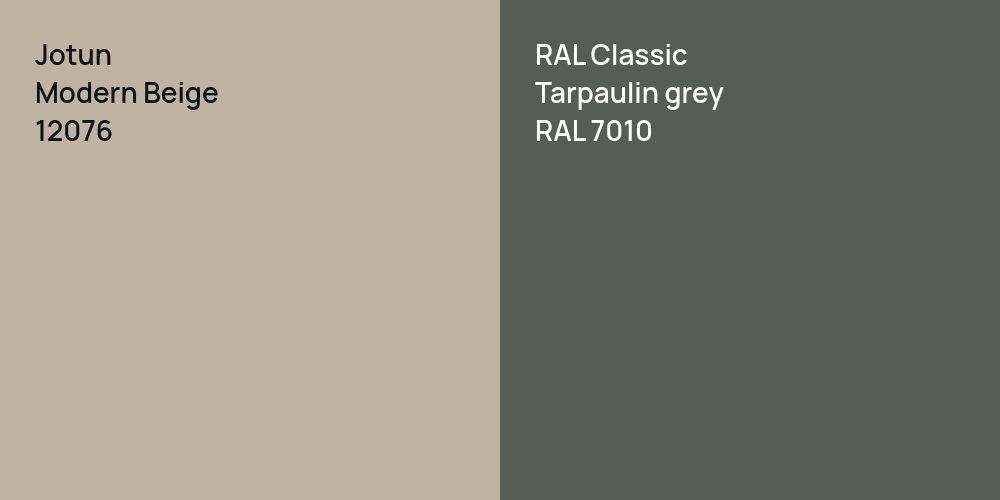 Jotun Modern Beige vs. RAL Classic  Tarpaulin grey