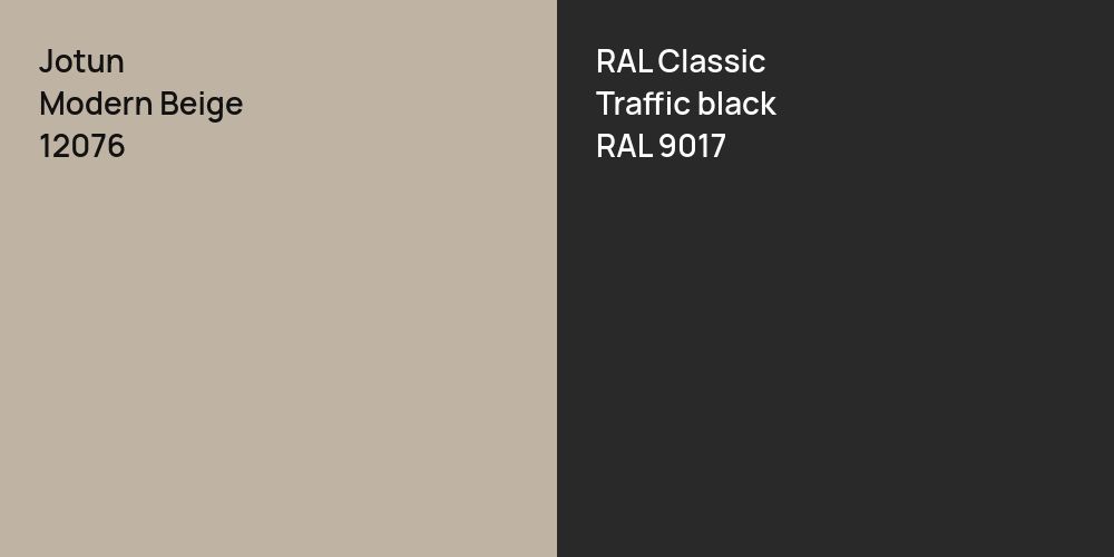 Jotun Modern Beige vs. RAL Classic Traffic black