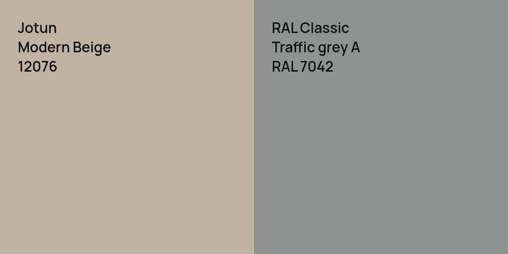 Jotun Modern Beige vs. RAL Classic  Traffic grey A