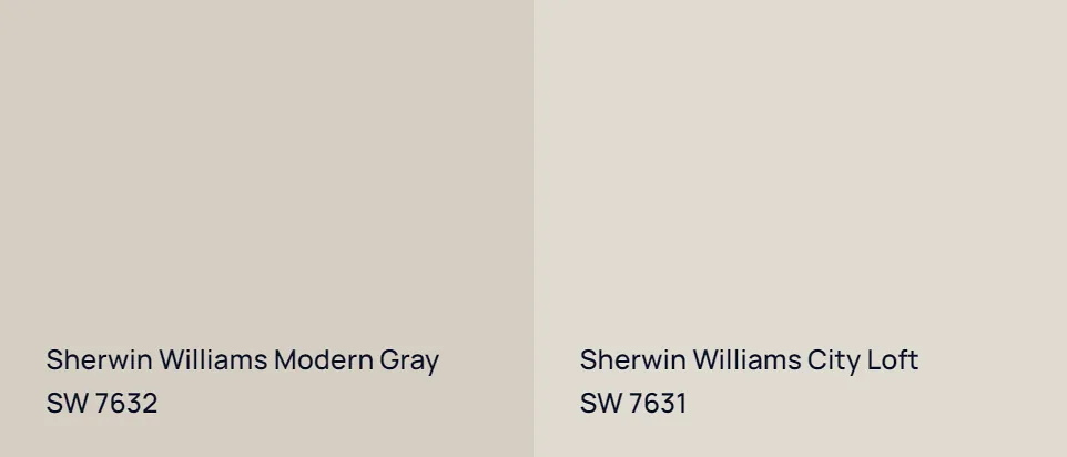 Sherwin Williams Modern Gray SW 7632 vs Sherwin Williams City Loft SW 7631