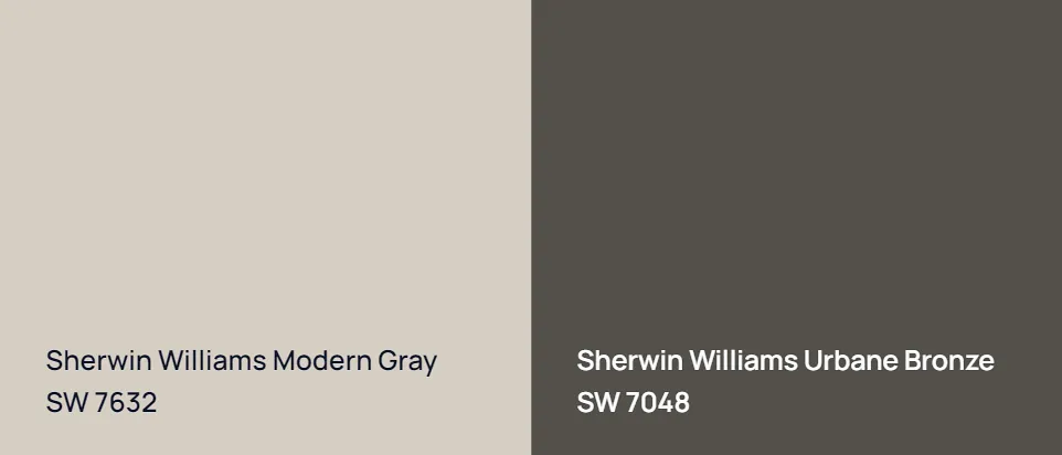 Sherwin Williams Modern Gray SW 7632 vs Sherwin Williams Urbane Bronze SW 7048
