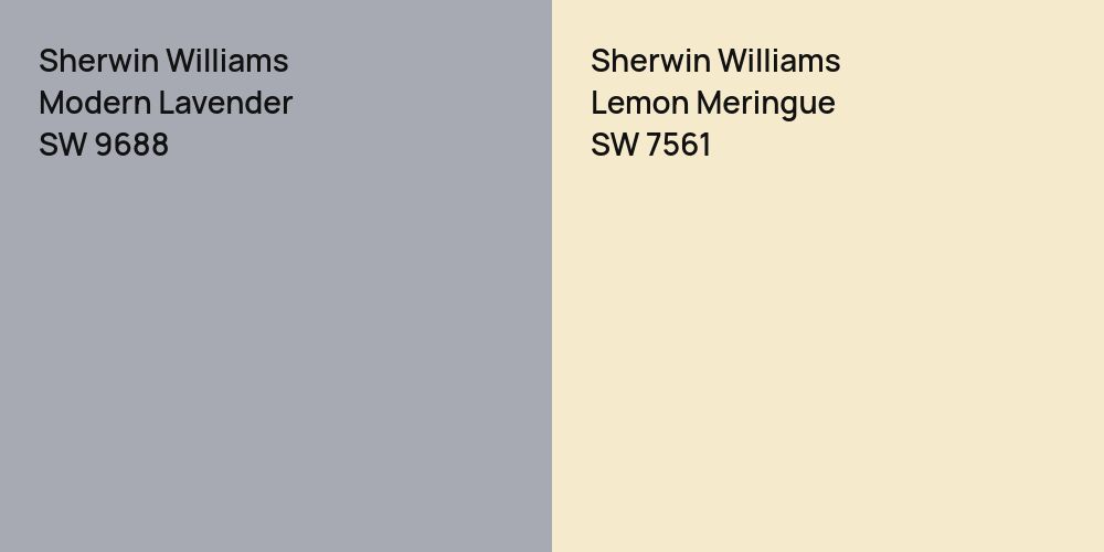 Sherwin Williams Modern Lavender vs. Sherwin Williams Lemon Meringue