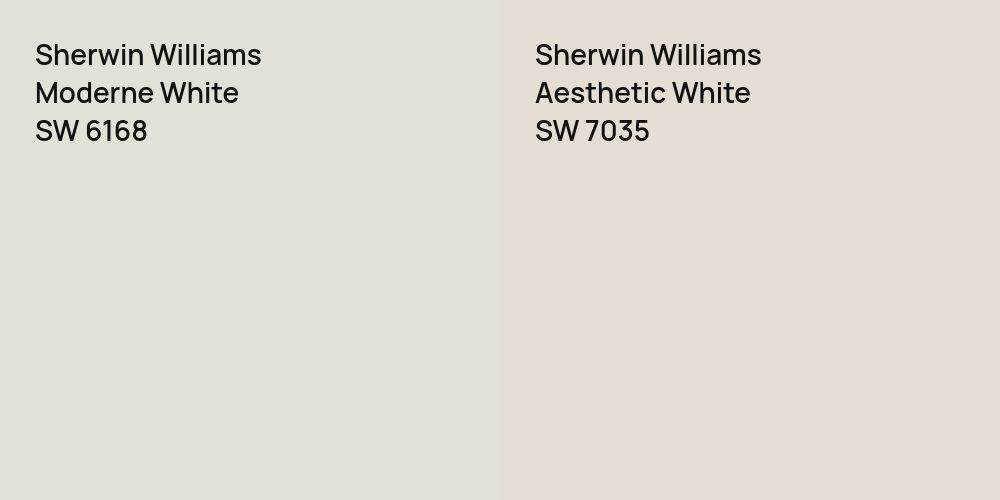 Sherwin Williams Moderne White vs. Sherwin Williams Aesthetic White