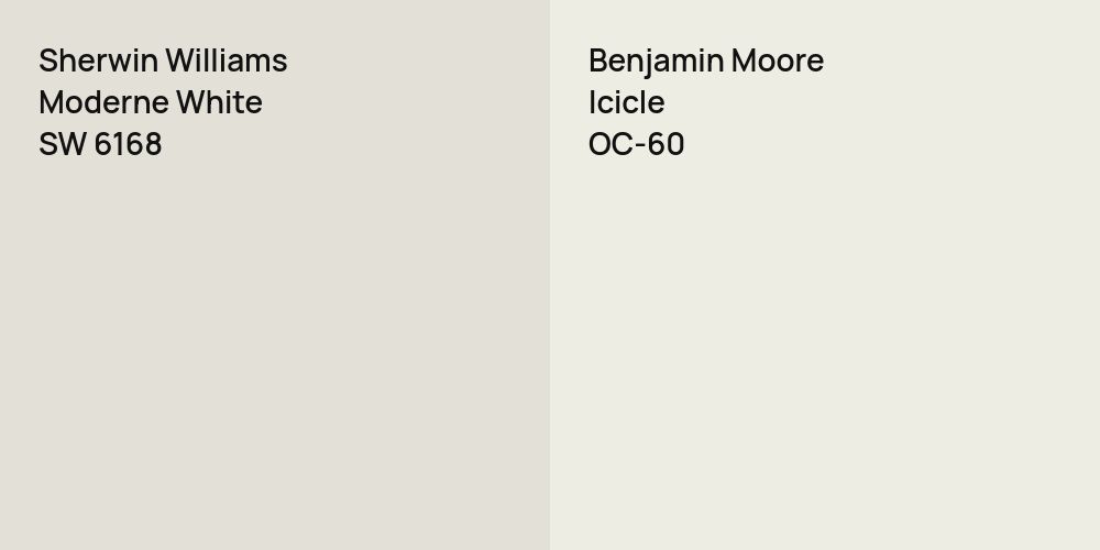 Sherwin Williams Moderne White vs. Benjamin Moore Icicle