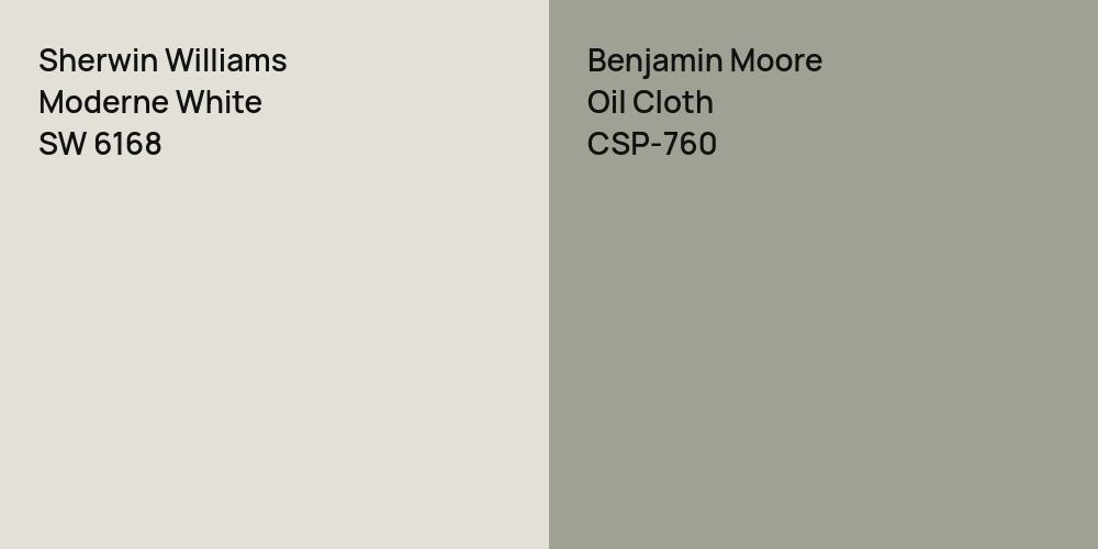 Sherwin Williams Moderne White vs. Benjamin Moore Oil Cloth