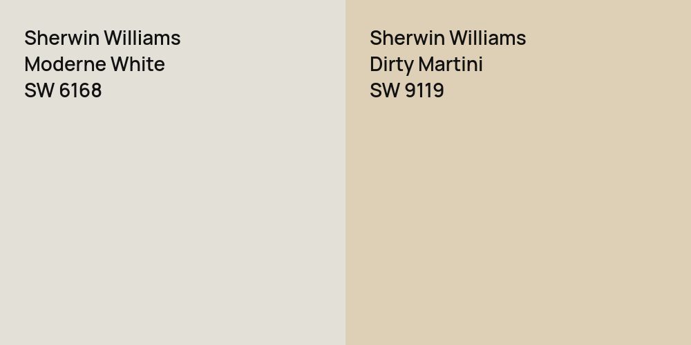 Sherwin Williams Moderne White vs. Sherwin Williams Dirty Martini