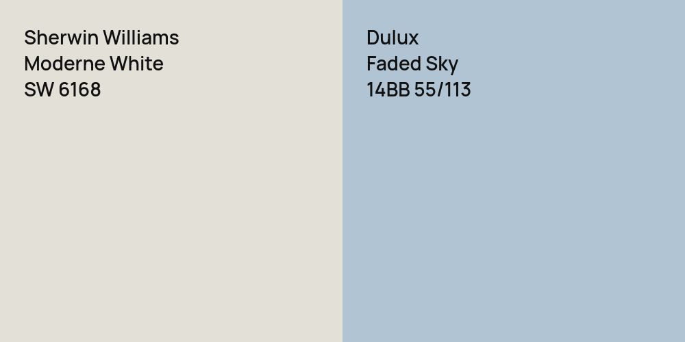 Sherwin Williams Moderne White vs. Dulux Faded Sky