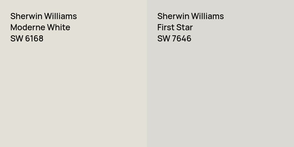 Sherwin Williams Moderne White vs. Sherwin Williams First Star