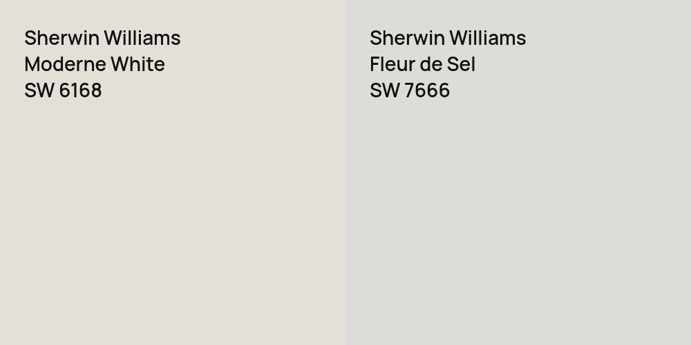 Sherwin Williams Moderne White vs. Sherwin Williams Fleur de Sel