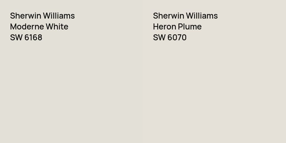 Sherwin Williams Moderne White vs. Sherwin Williams Heron Plume