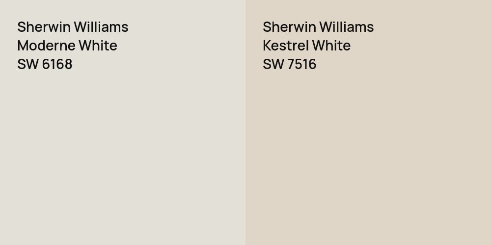 Sherwin Williams Moderne White vs. Sherwin Williams Kestrel White