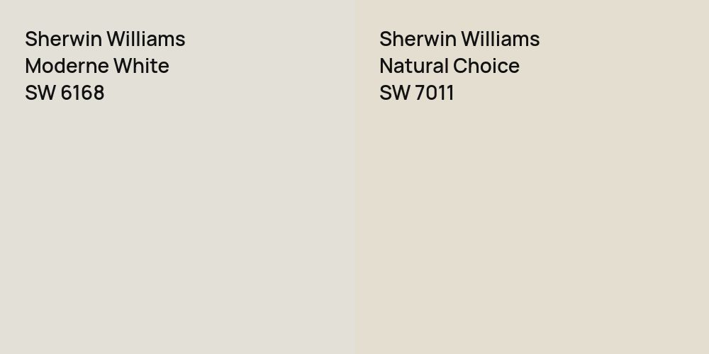 Sherwin Williams Moderne White vs. Sherwin Williams Natural Choice