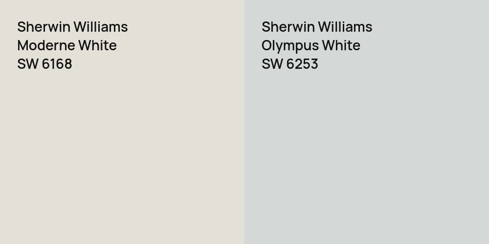 Sherwin Williams Moderne White vs. Sherwin Williams Olympus White