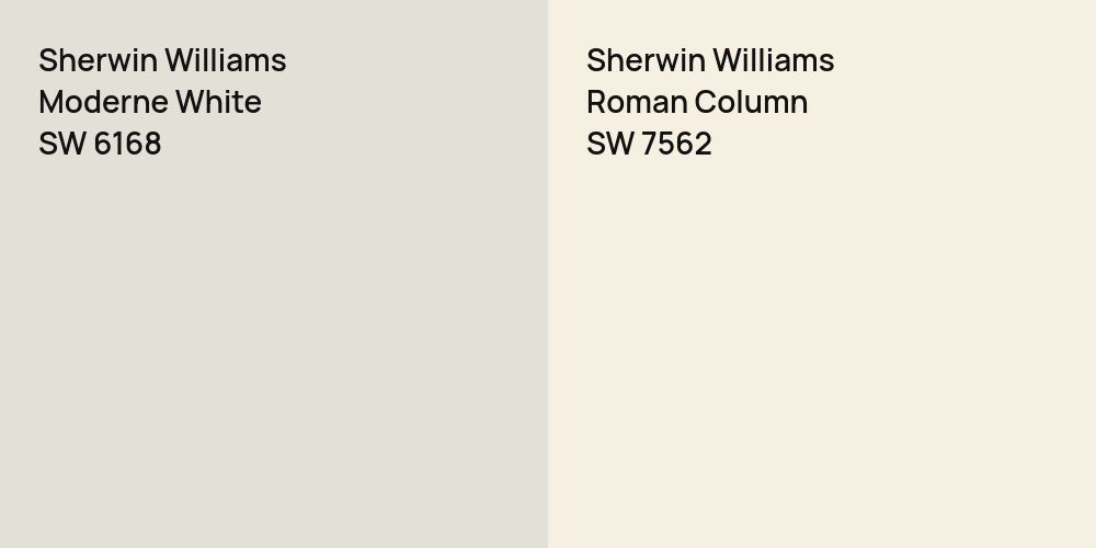 Sherwin Williams Moderne White vs. Sherwin Williams Roman Column