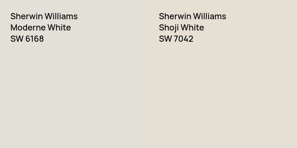 Sherwin Williams Moderne White vs. Sherwin Williams Shoji White