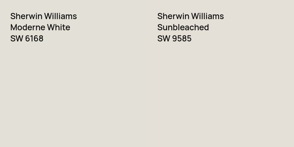 Sherwin Williams Moderne White vs. Sherwin Williams Sunbleached