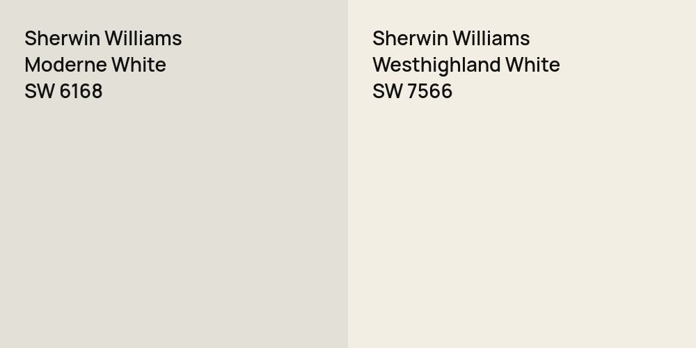 Sherwin Williams Moderne White vs. Sherwin Williams Westhighland White