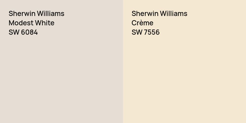 Sherwin Williams Modest White vs. Sherwin Williams Crème