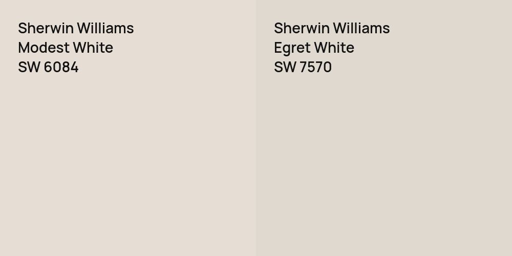 Sherwin Williams Modest White vs. Sherwin Williams Egret White